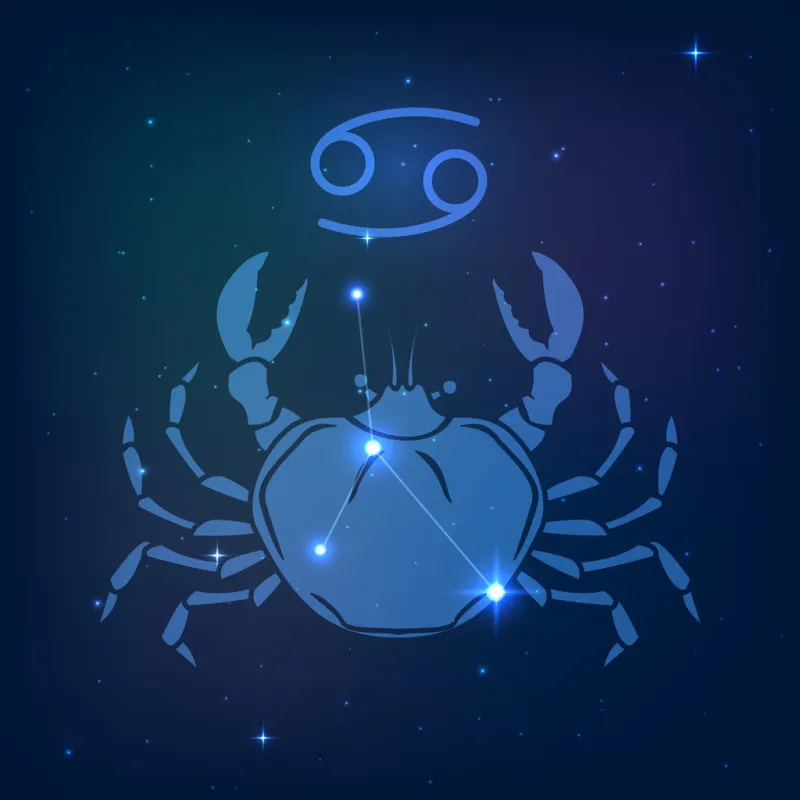 cancer - constellation of the zodiac in the night starry sky