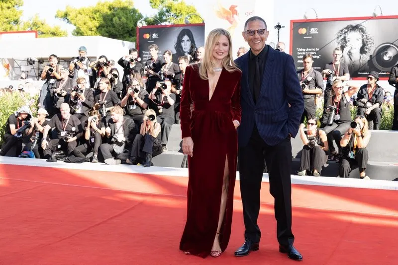 virginie efira, roschdy zem attends the ti mangio il cuore and les enfants des autres red carpet at the 79th venice international film festival on september 04, 2022 in venice, italy photo by marco piovanotto abacapresscom