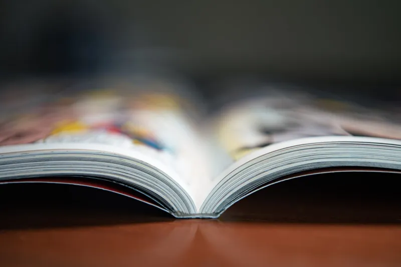 comic book on table background