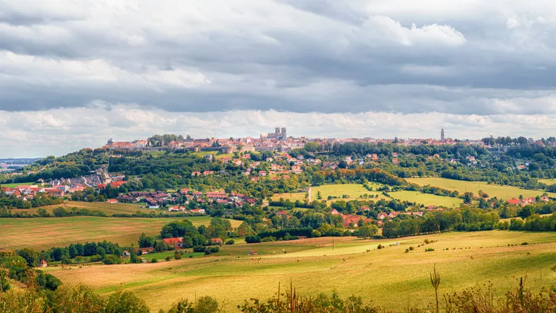 view of old french village langres