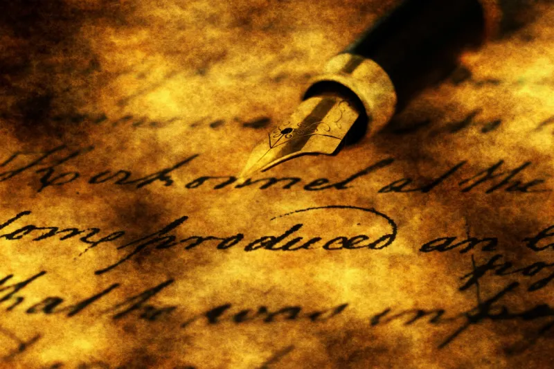 fountain pen on old letter