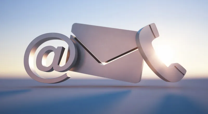 3d communication symbols - contact info symbols