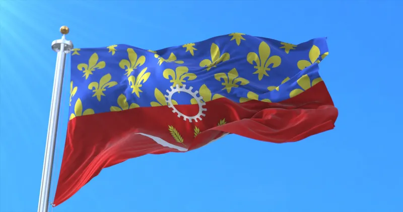 flag of department of seine-saint-denis in Île-de-france, france 3d rendering
