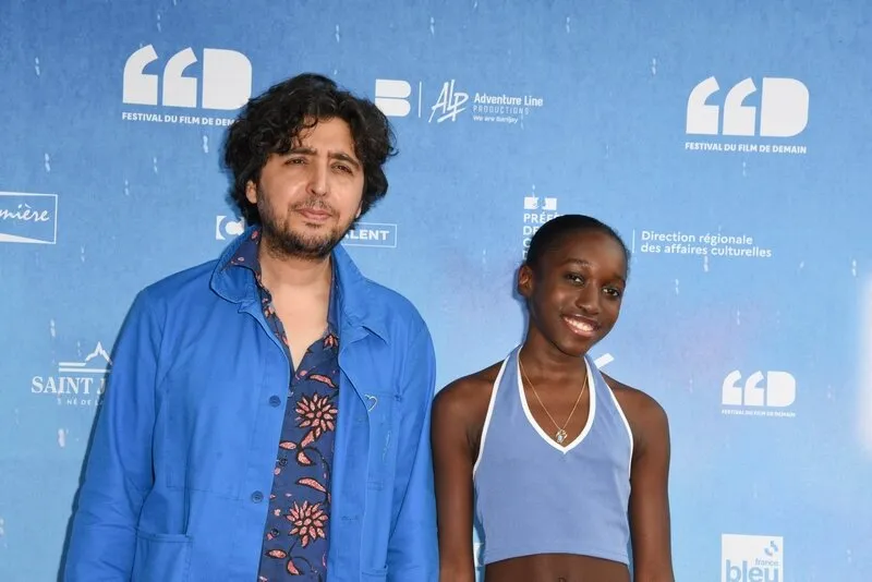 ramzi ben sliman and oumy bruni garrel posing for the photocall of ''neneh superstar' during the 1st festival du film de demain, held in vierzon, france, on june 04, 2022 photo by mireille ampilhac abacapresscom