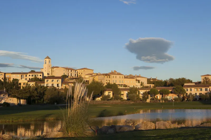 village of pont royal at sunset, in vaucluse, provence, france