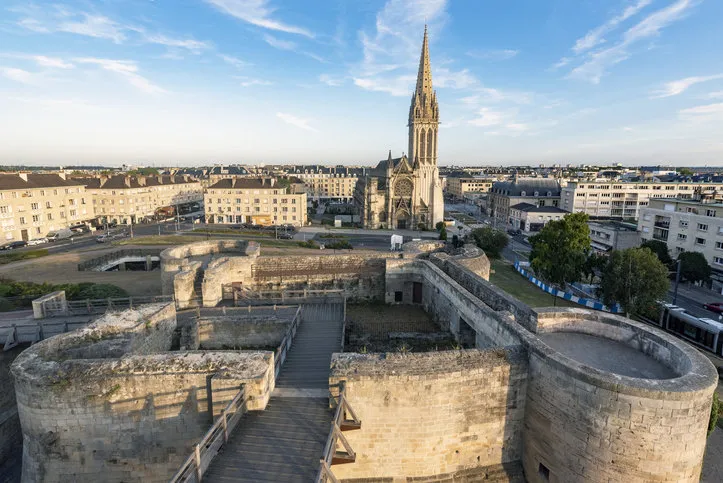 views of the church of san pedro and the castle of caen
