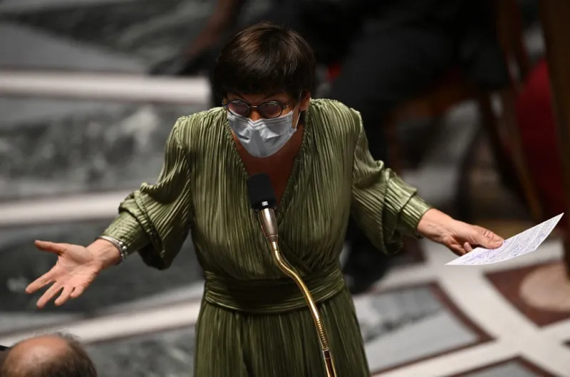 french seas minister annick girardin speaks during a session of questions to the government at the national assembly in paris on may 4, 2021 (photo by christophe archambault   afp)