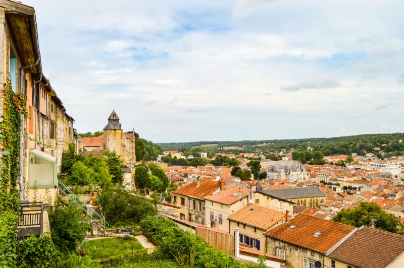 landscape with old town, bar-le-duc, meuse, lorraine, france