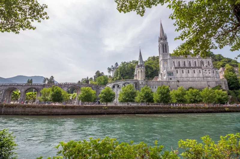 a roman catholic church and minor basilica within the sanctuary of our lady of lourdes in france