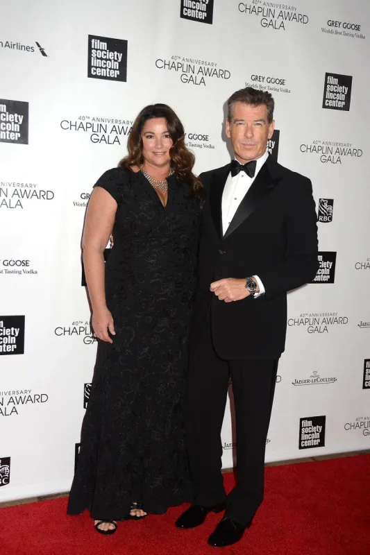 pierce brosnan and wife keely shaye smith attends the 40th annual chaplin award gala honoring barbra streisand held at avery fisher hall at lincoln center in new york city, ny, usa on april 22, 2013 photo by robin platzer abacapresscom