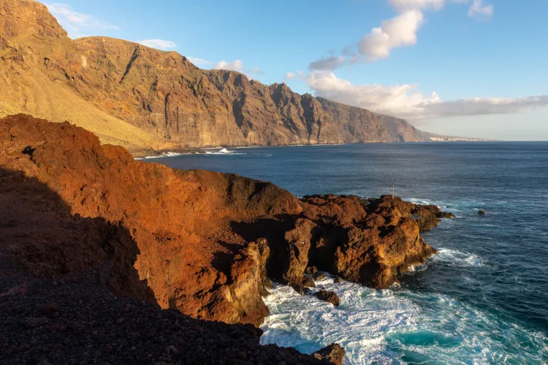 los gigantes cliffs (giants cliffs) from punta de teno cape in tenerife island, spain