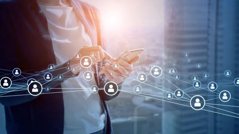 social networking service concept communication network