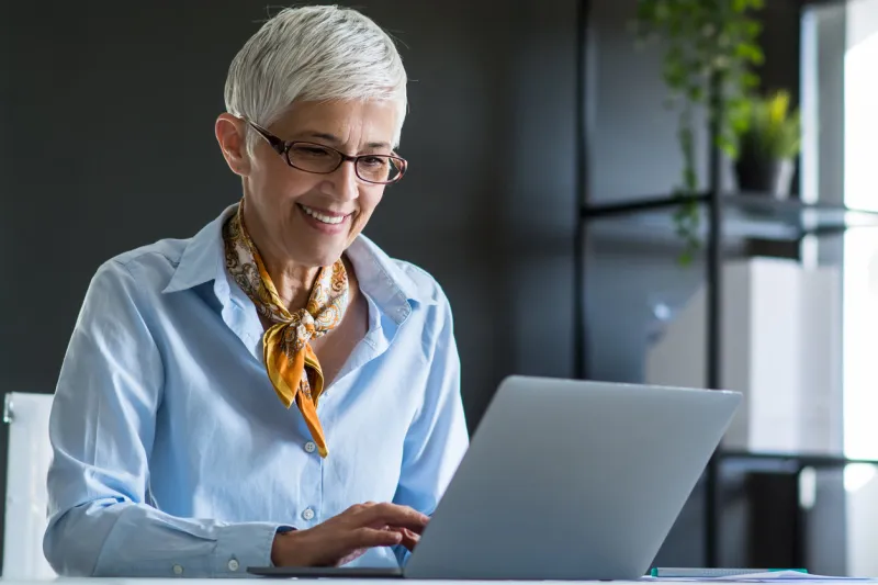 senior businesswoman working at office