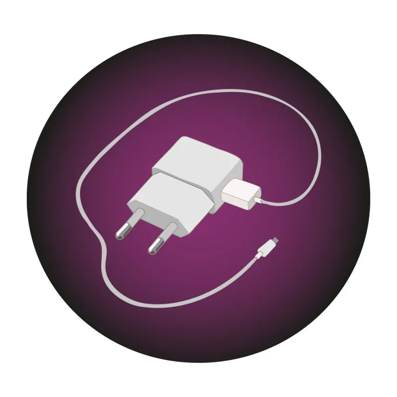 vector art icon of a smartphone charger in the circle