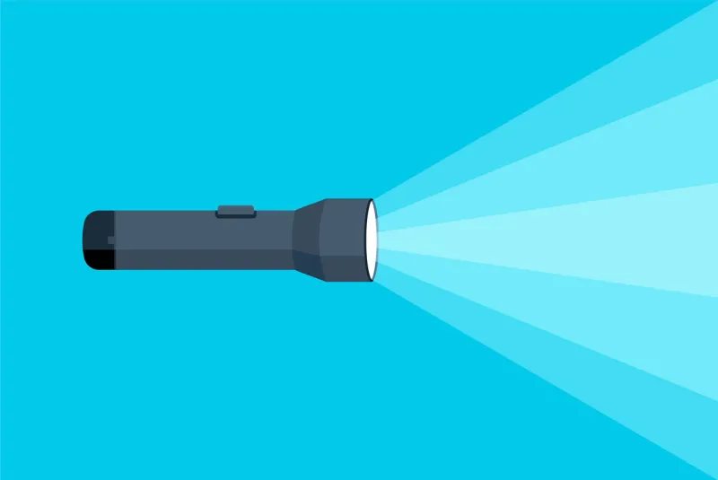 flashlight torch hand illustration pocket vector light lamp lantern design torch