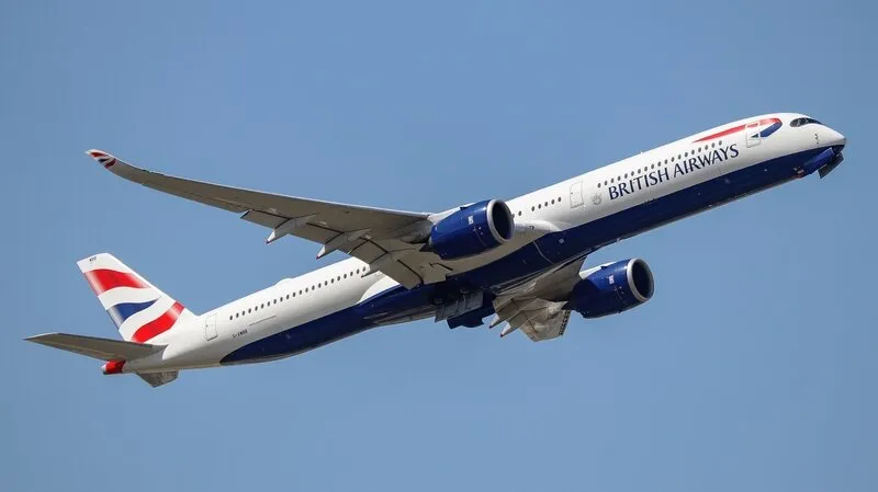 london, united kingdom - july 17 2021  british airways airbus 350-1000 (g-xwbb) departing from heathrow airport