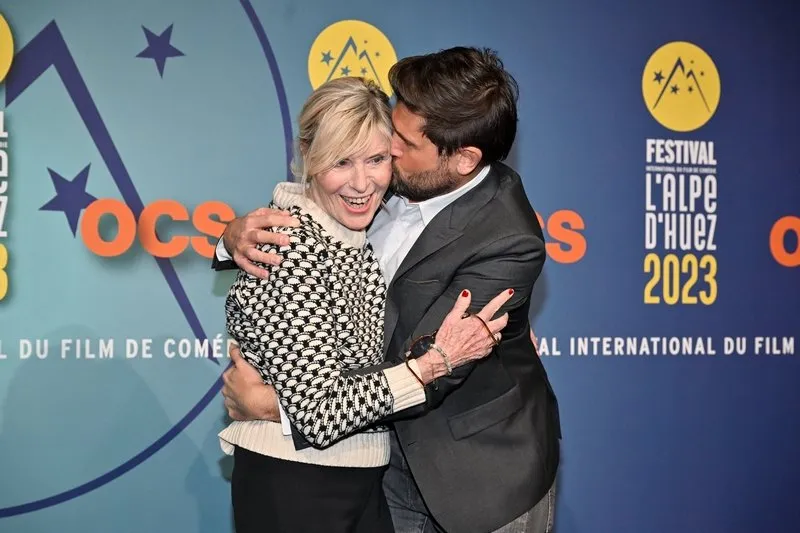 chantal ladesou, christophe beaugrand attending the opening ceremony of 26th alpe d huez comedy film festival in alpe d huez, france on january 16, 2023 photo by julien reynaud aps-medias abacapresscom