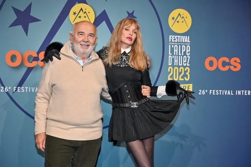 gerard jugnot, arielle dombasle attending the opening ceremony of 26th alpe d huez comedy film festival in alpe d huez, france on january 16, 2023 photo by julien reynaud aps-medias abacapresscom