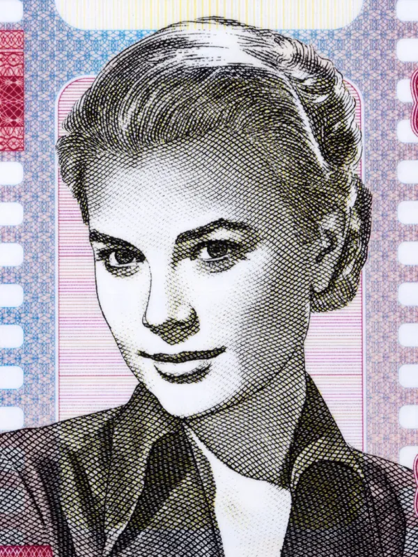 grace kelly a closeup portrait from money