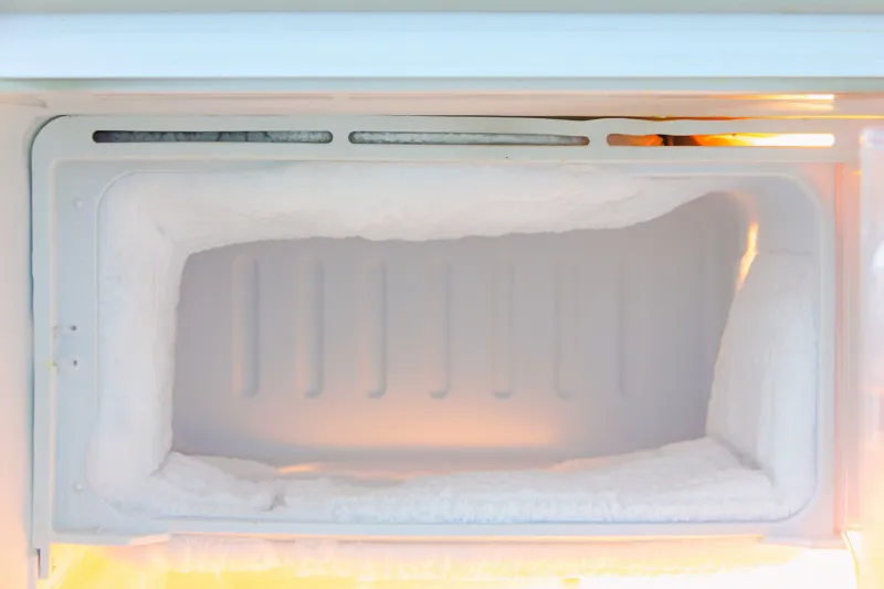 freezer compartment of the refrigerator is very thick with ice at home