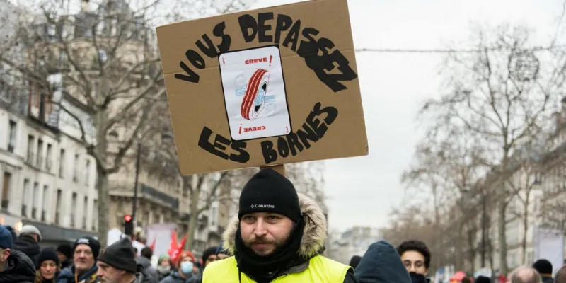 demonstration against pension reform - paris