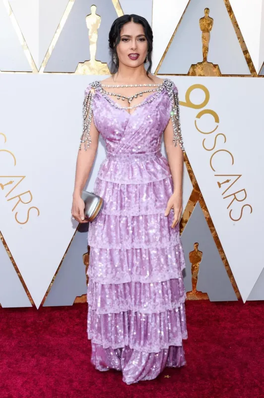 salma hayek walking on the red carpet during the 90th academy awards ceremony, presented by the academy of motion picture arts and sciences, held at the dolby theatre in hollywood, ca, usa on march 4, 2018 photo by anthony behar sipa usa abacapresscom
