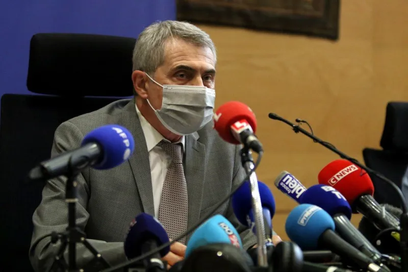 french prosecutor dominique alzeari (r) holds a press conference in toulouse on june 18, 2021, after cedric jubillar was charged with murder of his wife delphine jubillar who disappeared on december 16, 2020 (photo by valentine chapuis   afp)