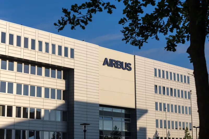 bremen, bremen germany - 12 07 18  an airbus sign outside an airbus factory in bremen germany