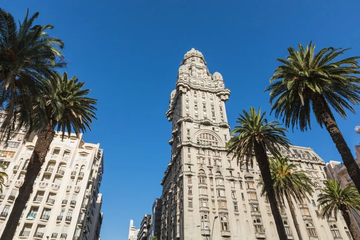 palacio salvo in the center of the city of montevideo, uruguay