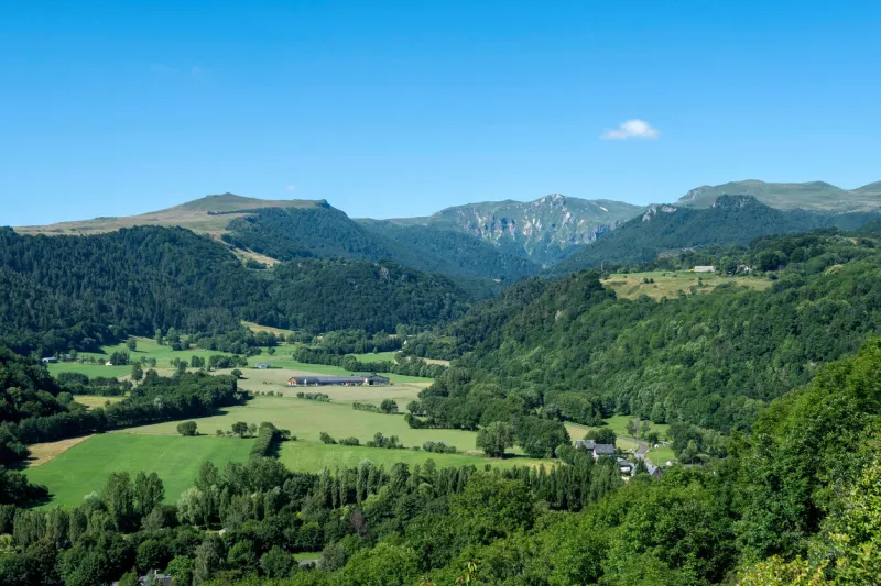 the view of the chaudefour valley in auvergne volcanoes natural park, auvergne-rhone-alpes, france
