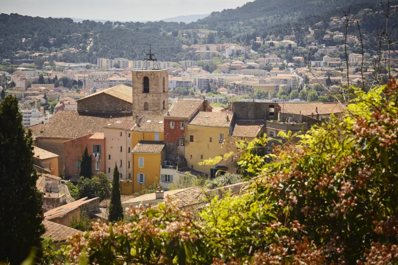 houses at hyeres in the mediterranean coast of france