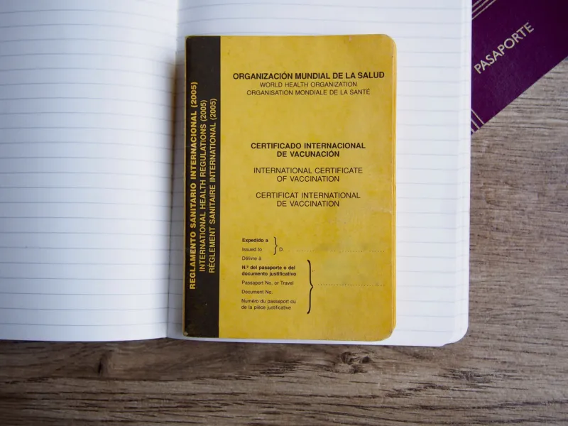 international certificate of vaccination and passport, security travel concept