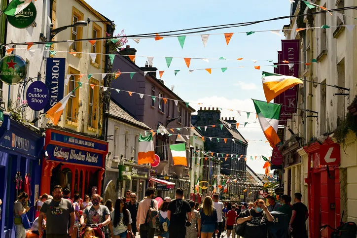 sunday afternoon on quay st in galway, the biggest town in the west of ireland
