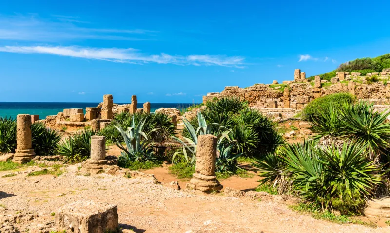 ruins of tipasa, a roman colonia in mauretania caesariensis algeria, north africa