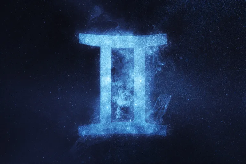 gemini zodiac sign abstract night sky background