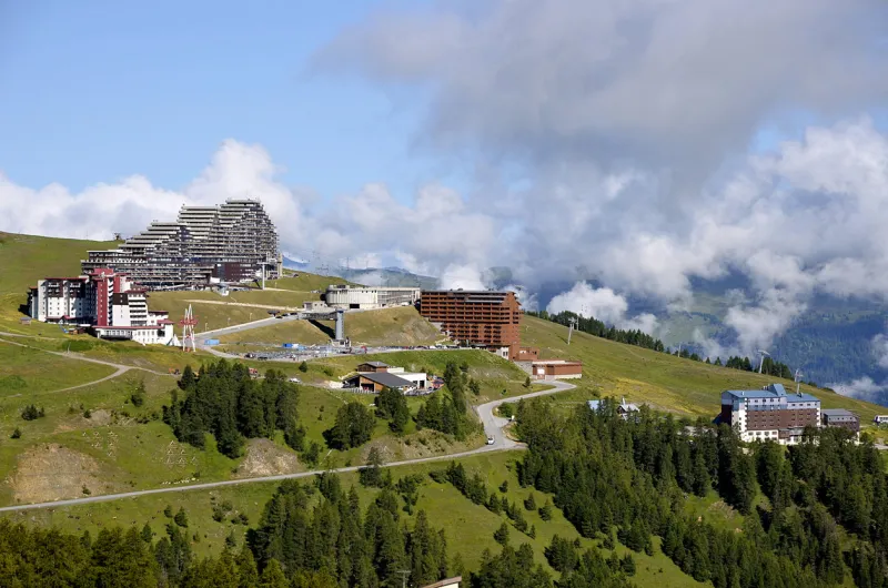 aime la plagne in the french alps, commune in the tarentaise valley, savoie department and rhône-alpes region, in france