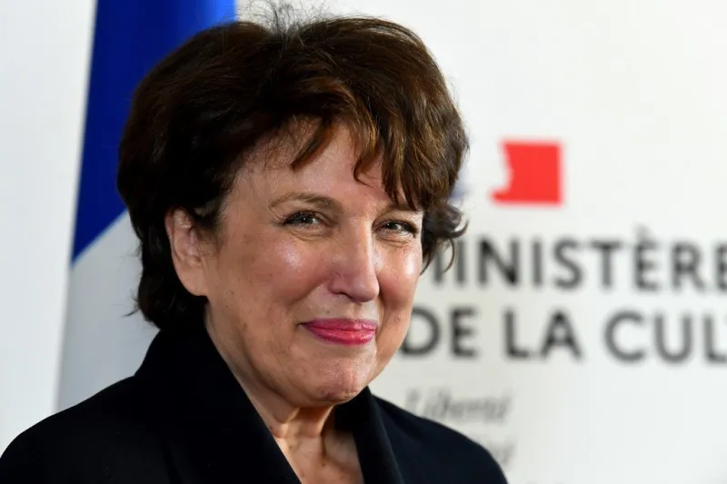 newly appointed french minister of culture roselyne bachelot reacts during the handover ceremony at the french culture ministry in paris on july 6, 2020 following the french cabinet reshuffle (photo by alain jocard   afp)