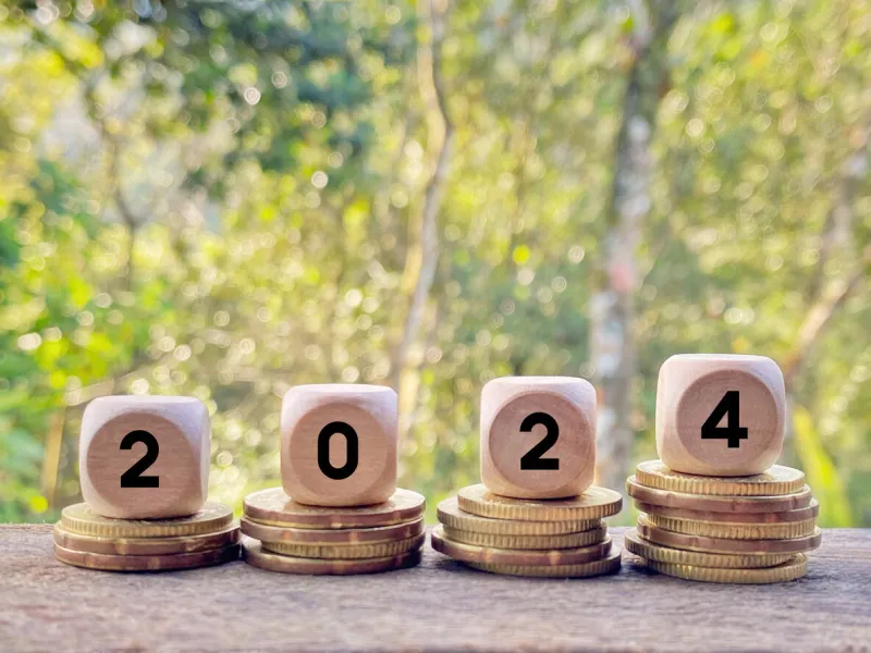 2024 text background new year and business concept strategy