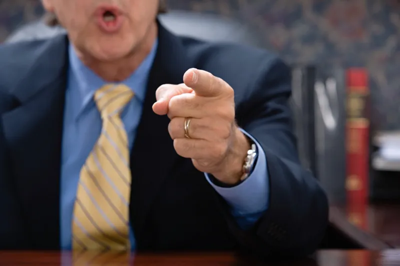 businessman pointing