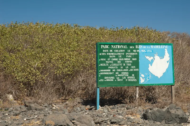 notice board about the iles de la madeleine national park sarpan island iles de la madeleine national park dakar senegal