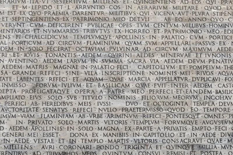 texture of latin words engraved on a marble plaque