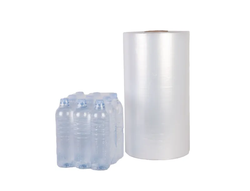 polyethylene film bottle pack isolated on white background industrial film for packaging