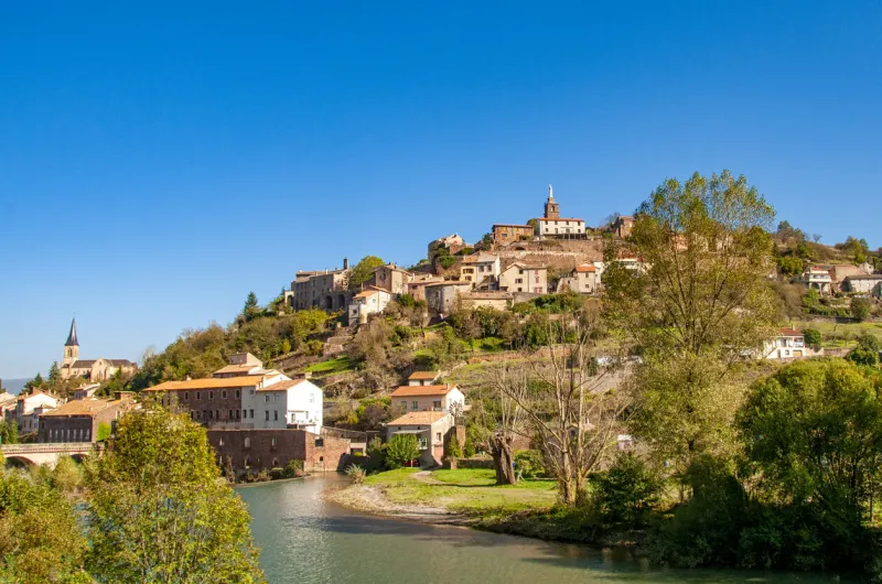 a view of a traditional village in the tarn et garonne in autumn