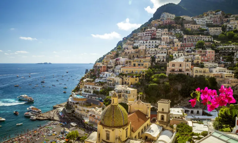 panorama of positano town, amalfi coast, italy