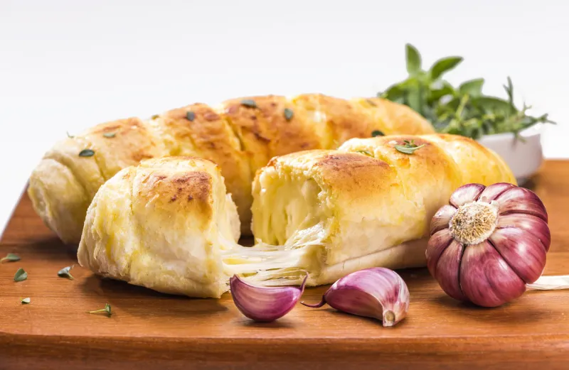 baked bread of cheese and garlic