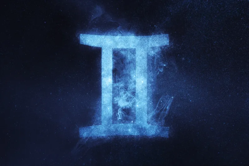 gemini zodiac sign abstract night sky background