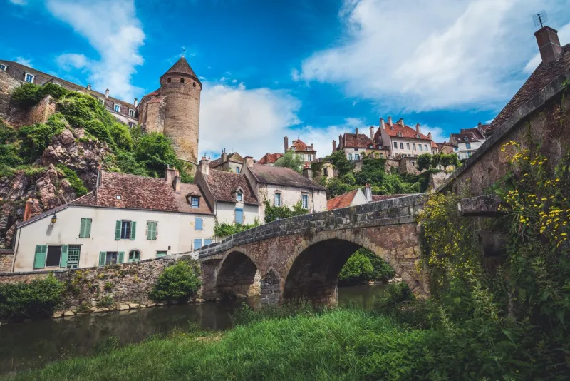 semur-en-auxois historic town, a little historic town in france