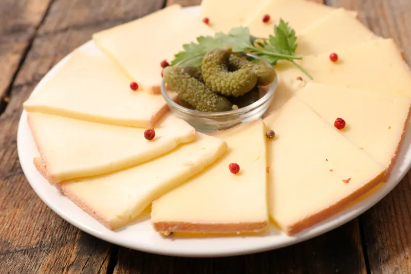 close up on raclette cheese