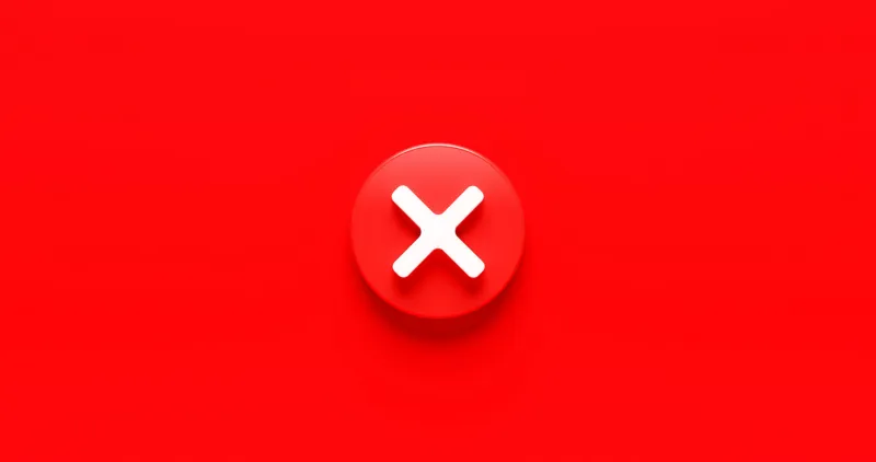 red cross check mark icon button and no or wrong symbol on reject cancel sign button negative checklist background with decline option box 3d rendering