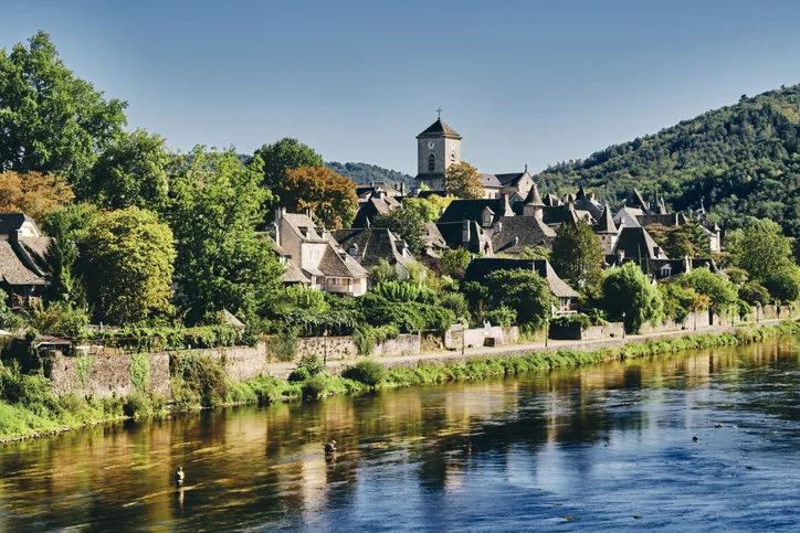 south side of argentat village in the dordogne region of france